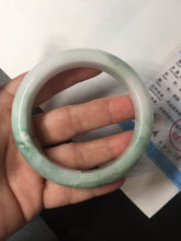 Load image into Gallery viewer, 57mm Certified Type A 100% Natural sunny green/white/ Jadeite Jade bangle BL33-5213