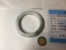 Load image into Gallery viewer, 52.2mm 100% natural certified sunny green/white(白底青) jadeite jade bangle BL34-5237