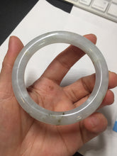Load image into Gallery viewer, 54.7mm 100% natural type A icy watery light green/brown/black seaweed round cut jadeite jade bangle Q140-5253