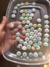 Load image into Gallery viewer, 14mm Type A 100% Natural white light green purple yellow Jadeite Jade abacus bead pendant group BP91 Add-on item