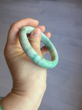 Load image into Gallery viewer, 58.5mm Certified type A 100% Natural sunny green/white Jadeite bangle AY87-3471