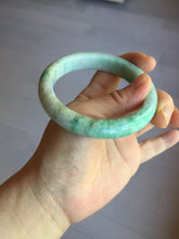 Load image into Gallery viewer, 58.5mm Certified type A 100% Natural sunny green/white Jadeite bangle AY87-3471