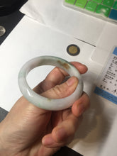 Load image into Gallery viewer, 52.2mm 100% natural certified sunny green/white(白底青) jadeite jade bangle BL34-5237
