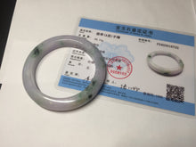 Load image into Gallery viewer, 58mm certified 100% natural type A light green/purple/yellow(FU LU SHOU)  jadeite jade bangle BN84-8722
