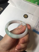 Load image into Gallery viewer, 52.2mm 100% natural certified sunny green/white(白底青) jadeite jade bangle BL34-5237