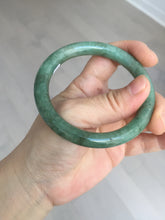 Load image into Gallery viewer, 55.5mm Certified 100% natural Type A dark green/brown round cut jadeite jade bangle BM10-5373