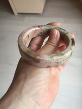Load image into Gallery viewer, 53mm 100% natural pink/black time series(时光系列) square style rose stone (Rhodonite)square bangle XY103