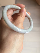 Load image into Gallery viewer, 58.9mm certified 100% natural type A light green/purple/yellow(Fu Lu SHOU) slim round cut jadeite jade bangle BN45-3116