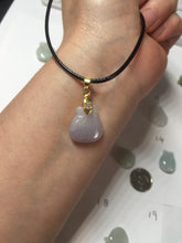 Load image into Gallery viewer, 100% Natural  light green/white/purple Jadeite Jade money bag bead pendant group F153