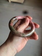 Load image into Gallery viewer, 55.5 100% natural red/pink/black/gray chubby round cut rose stone (Rhodonite) bangle SY23