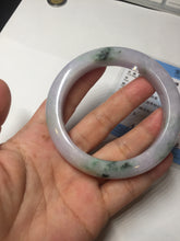 Load image into Gallery viewer, 58mm certified 100% natural type A light green/purple/yellow(FU LU SHOU)  jadeite jade bangle BN84-8722
