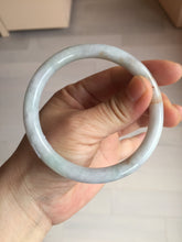 Load image into Gallery viewer, 58.9mm certified 100% natural type A light green/purple/yellow(Fu Lu SHOU) slim round cut jadeite jade bangle BN45-3116