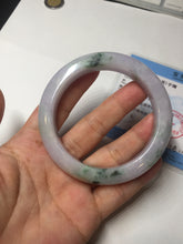 Load image into Gallery viewer, 58mm certified 100% natural type A light green/purple/yellow(FU LU SHOU)  jadeite jade bangle BN84-8722