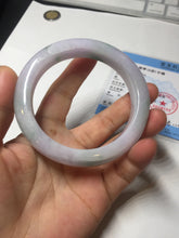 Load image into Gallery viewer, 58mm certified 100% natural type A light green/purple/yellow(FU LU SHOU)  jadeite jade bangle BN84-8722