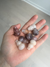 Load image into Gallery viewer, 100% natural icy purple/brown/red Quartzite (jinsi jade, 金丝玉) Golden Silk Jade gourd ( 葫芦, 福禄) pendant/handhold worry stone/desk decor SY73