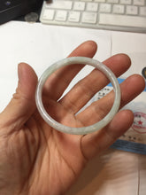 Load image into Gallery viewer, 50.5mm certified 100% natural icy watery Type A green/purple/white slim jadeite jade bangle PB138-5468