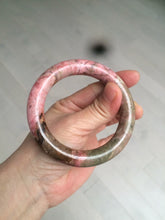 Load image into Gallery viewer, 55.5 100% natural red/pink/black/gray chubby round cut rose stone (Rhodonite) bangle SY23