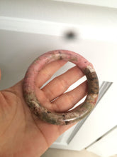Load image into Gallery viewer, 55.5 100% natural red/pink/black/gray chubby round cut rose stone (Rhodonite) bangle SY23