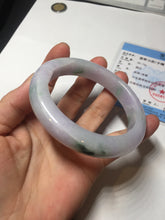 Load image into Gallery viewer, 58mm certified 100% natural type A light green/purple/yellow(FU LU SHOU)  jadeite jade bangle BN84-8722