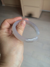 Load image into Gallery viewer, 52.2mm 100% natural icy light pale pink/white agate carved cat paws bangle SY57