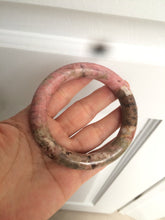 Load image into Gallery viewer, 55.5 100% natural red/pink/black/gray chubby round cut rose stone (Rhodonite) bangle SY23