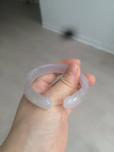 Load image into Gallery viewer, 52.2mm 100% natural icy light pale pink/white agate carved cat paws bangle SY57