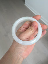 Load image into Gallery viewer, 56.6mm certified 100% natural Type A icy watery light green/white jadeite jade bangle BP52-3872