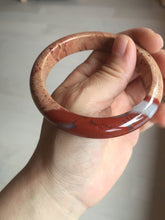 Load image into Gallery viewer, 58mm 100% natural red jasper stone(红碧玉,鸡血石) bangle XY105