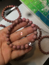Load image into Gallery viewer, 8-8.3mm 100% natural pink rose stone (Rhodonite) bracelet XY65