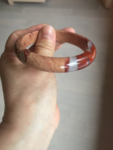 Load image into Gallery viewer, 58mm 100% natural red jasper stone(红碧玉,鸡血石) bangle XY105