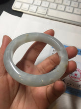 Load image into Gallery viewer, 55mm 100% natural type A icy watery light green yellow jadeite jade bangle Y155-5249