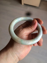 Load image into Gallery viewer, 58.9mm certified 100% natural type A light sunny green/purple/yellow chubby round cut jadeite jade bangle BF37-9225