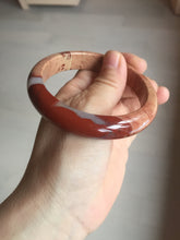 Load image into Gallery viewer, 58mm 100% natural red jasper stone(红碧玉,鸡血石) bangle XY105