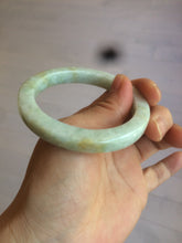Load image into Gallery viewer, 53.5mm certified Type A 100% Natural light green/brown square Jadeite Jade bangle R104-1761