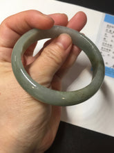 Load image into Gallery viewer, 55.8mm Certified 100% natural Type A oily dark green/gray/black jadeite jade bangle BN32-8086