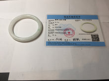 Load image into Gallery viewer, 57.5mm Certified Type A 100% Natural sunny green white round cut Jadeite Jade bangle BF142-4078