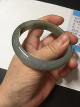 Load image into Gallery viewer, 55.8mm Certified 100% natural Type A oily dark green/gray/black jadeite jade bangle BN32-8086
