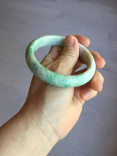 Load image into Gallery viewer, 58mm Certified type A 100% Natural sunny green/white Jadeite bangle AY85-3474