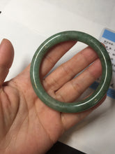 Load image into Gallery viewer, 55.5mm Certified 100% natural Type A dark green/brown round cut jadeite jade bangle BM10-5373