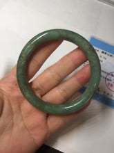 Load image into Gallery viewer, 55.5mm Certified 100% natural Type A dark green/brown round cut jadeite jade bangle BM10-5373