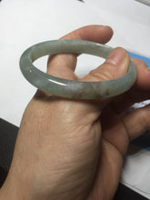 Load image into Gallery viewer, 50.5mm certified Type A 100% Natural icy watery light green red oval Jadeite Jade bangle BQ6-3800