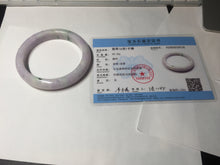 Load image into Gallery viewer, 61.4mm certified 100% natural type A sunny green/purple jadeite jade bangle BN87-8718