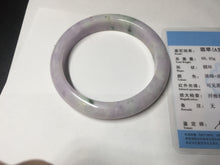 Load image into Gallery viewer, 61.4mm certified 100% natural type A sunny green/purple jadeite jade bangle BN87-8718