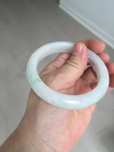 Load image into Gallery viewer, 56.8mm Certified Type A 100% Natural sunny green/white Jadeite Jade bangle BP50-3874
