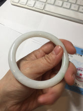 Load image into Gallery viewer, 57.5mm Certified Type A 100% Natural sunny green white round cut Jadeite Jade bangle BF142-4078