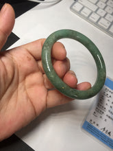 Load image into Gallery viewer, 55.5mm Certified 100% natural Type A dark green/brown round cut jadeite jade bangle BM10-5373