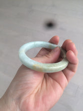 Load image into Gallery viewer, 53.5mm certified Type A 100% Natural light green/brown square Jadeite Jade bangle R104-1761