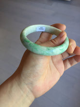 Load image into Gallery viewer, 58mm Certified type A 100% Natural sunny green/white Jadeite bangle AY85-3474