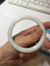 Load image into Gallery viewer, 57.5mm Certified Type A 100% Natural sunny green white round cut Jadeite Jade bangle BF142-4078
