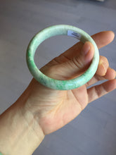 Load image into Gallery viewer, 58mm Certified type A 100% Natural sunny green/white Jadeite bangle AY85-3474
